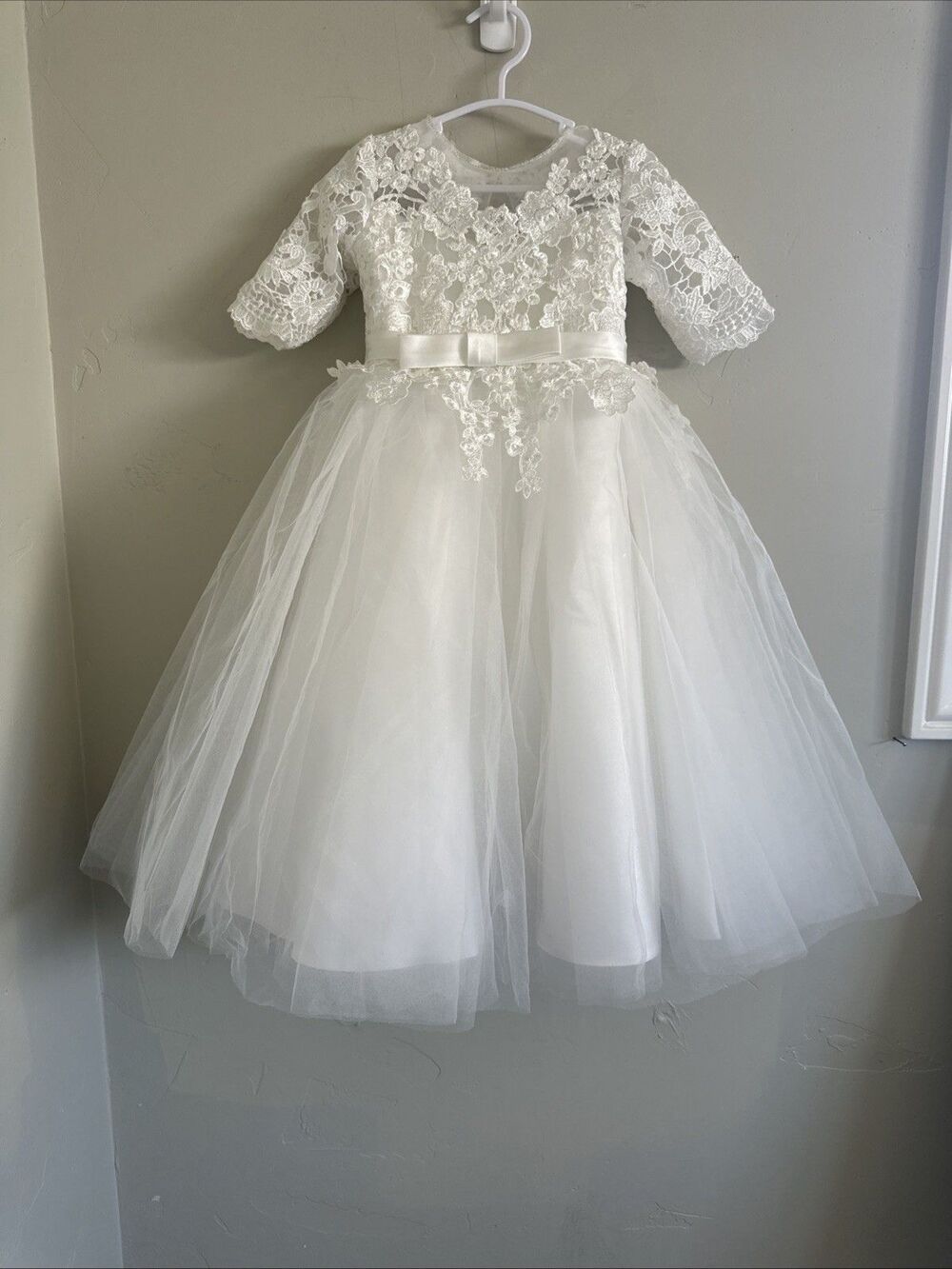 Pluviophily White Toddler Girls Size 2 Wedding Flower Girl Dress